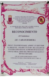 Libro de Chávez “Frases y Pensamientos” recibió diploma honorífico del Comando de Zona N° 51 de la GNB