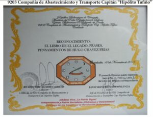 Libro Frases y Pensamientos “El Legado” fue distinguido por la 9203 Compañía de Abastecimiento y Transporte del Ejército Bolivariano