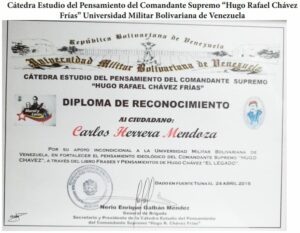Libro de Chávez Frases y Pensamientos “El Legado” recibió un reconocimiento Cátedra de Estudio del Pensamiento del Comandante Supremo