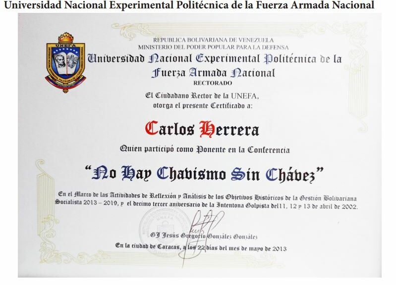 UNEFA exaltó el libro Frases y Pensamientos de Hugo Chávez, “El Legado”