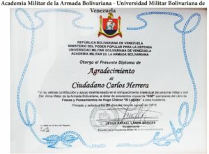 Frases y Pensamientos “El Legado” recibió agradecimiento de la Academia Militar de la Armada Bolivariana