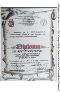 Frases y Pensamientos “El Legado” recibió diploma de la 2204 Compañía de Comunicaciones “Cnel. José Montes” del Ejército Bolivariano