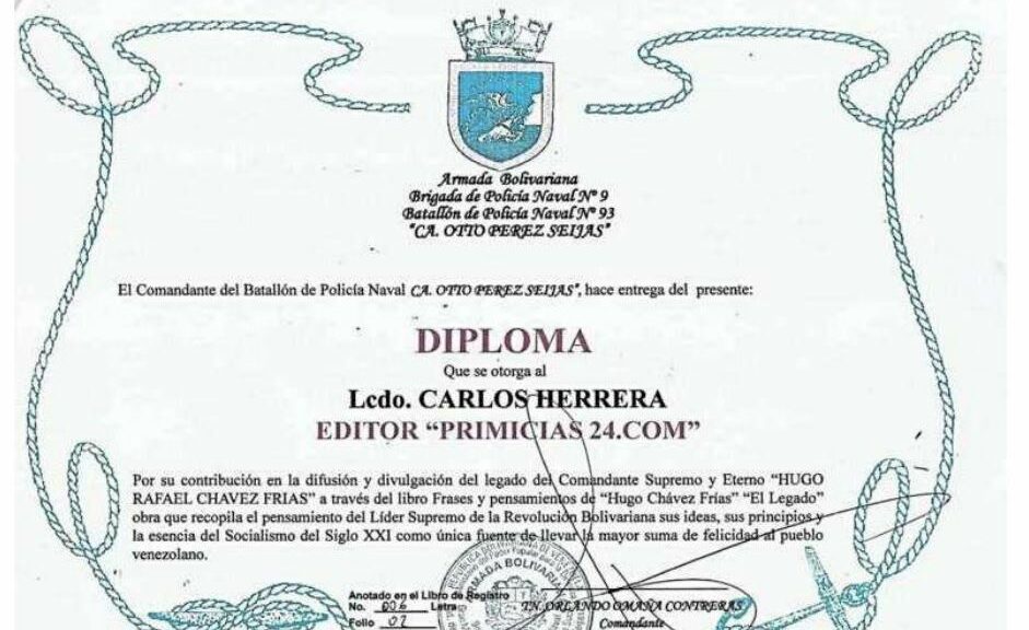 Frases y Pensamientos “El Legado” recibió reconocimiento Batallón de Policía Naval N° 93 de la Armada Bolivariana