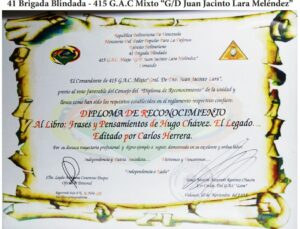 Grupo de Artillería de Campaña Mixto “GD Juan Jacinto Lara Meléndez” reconoció al libro Frases y Pensamientos “El Legado”