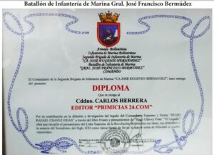 Libro Frases y Pensamientos “El Legado” recibió reconocimiento del Batallón de Infantería de Marina “General José Francisco Bermúdez”