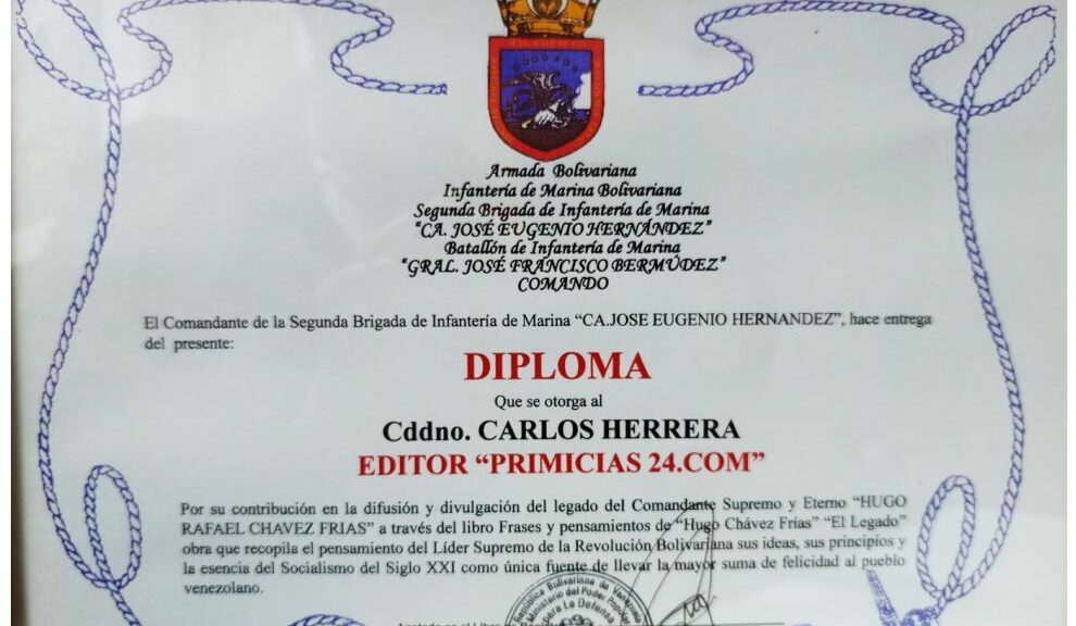 Libro Frases y Pensamientos “El Legado” recibió reconocimiento del Batallón de Infantería de Marina “General José Francisco Bermúdez”