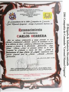 Libro Frases y Pensamientos de Hugo Chávez, “El Legado” recibió reconocimiento de la 2501 Compañía de Comando “Coronel Manuel Gogorza”