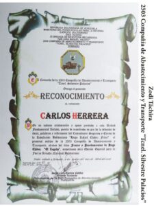 Libro de Chávez Frases y Pensamientos “El Legado” recibió reconocimiento 2503 Compañía de Abastecimiento y Transporte “Tcnel. Silvestre Palacios”