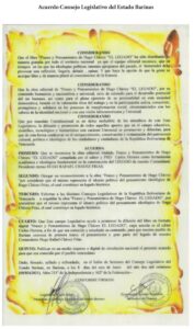 Libro de Chávez Frases y Pensamientos “El Legado” recibió reconocimiento del Consejo Legislativo de Barinas
