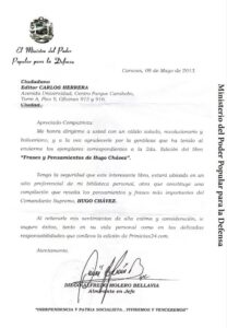 Libro de Chávez Frases y Pensamientos “El Legado” recibió reconocimiento del Almirante en Jefe Diego Molero Bellavia