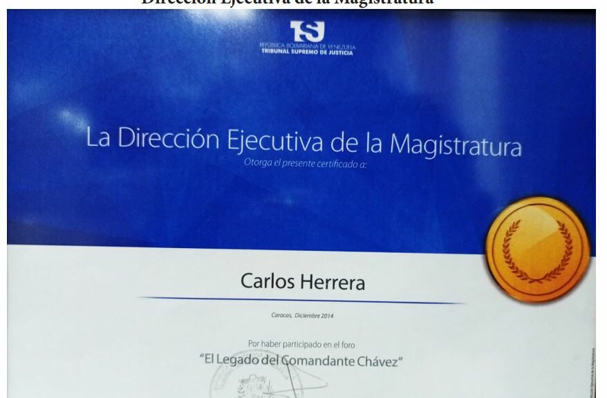 Libro de Chávez Frases y Pensamientos “El Legado” recibió reconocimiento de la Dirección Ejecutiva de la Magistratura (DEM)