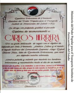 Libro de Chávez Frases y Pensamientos “El Legado” recibió reconocimiento del Instituto de Ferrocarriles del Estado (IFE)