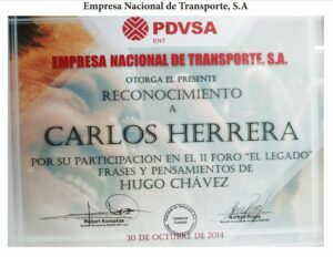 Libro de Chávez Frases y Pensamientos “El Legado” recibió reconocimiento de la Empresa Nacional de Transporte de Pdvsa