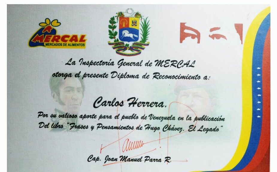 Libro de Chávez Frases y Pensamientos “El Legado” recibió reconocimiento de la Inspectoría General de Mercal