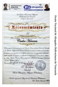 Libro de Chávez Frases y Pensamientos “El Legado” recibió reconocimiento del Frente Nacional de Abogados Bolivarianos de Venezuela