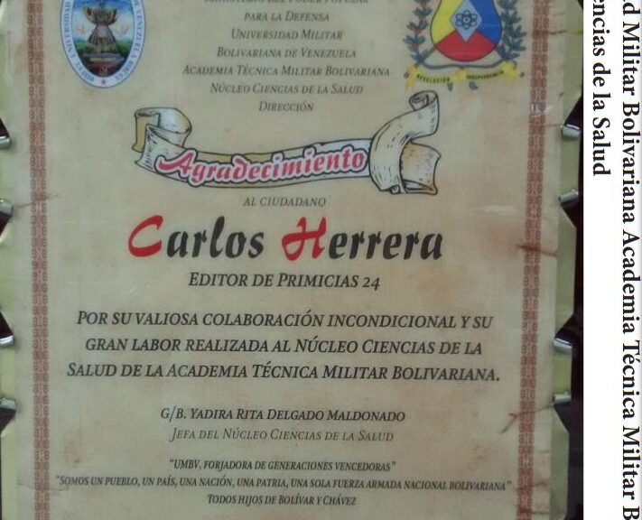 Libro de Chávez Frases y Pensamientos “El Legado” recibió reconocimiento del Núcleo Ciencias de la Salud de la Academia Técnica Militar Bolivariana