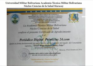 Libro de Chávez Frases y Pensamientos “El Legado” recibió reconocimiento Núcleo Ciencias de la Salud de Maracay