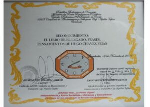 Libro de Chávez Frases y Pensamientos “El Legado” recibió reconocimiento de la 9203 Compañía de Abastecimiento y Transporte Capitán “Hipólito Tufiño”