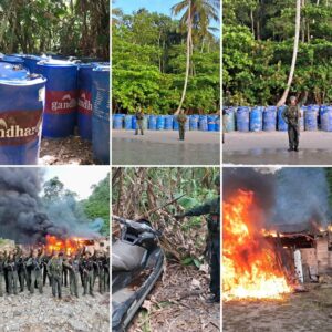 Militares destruyen un campamento usado para el narcotráfico con 30.000 litros de gasolina