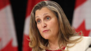 Exministra de Finanzas de Canadá anuncia su candidatura para sustituir a Trudeau