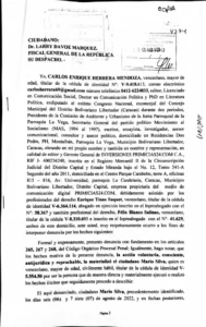 Carlos Herrera denuncia a Mario Silva ante el Ministerio Público por incitación al odio, atentar contra la paz y la institucionalidad en el país